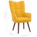 Chaise de relaxation avec repose-pied Jaune moutarde Velours 4 - Photo n°10