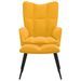 Chaise de relaxation avec repose-pied Jaune moutarde Velours 8 - Photo n°3