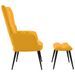Chaise de relaxation avec repose-pied Jaune moutarde Velours 8 - Photo n°4