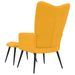 Chaise de relaxation avec repose-pied Jaune moutarde Velours 8 - Photo n°5