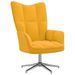 Chaise de relaxation avec repose-pied Jaune moutarde Velours - Photo n°6