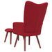 Chaise de relaxation avec repose-pied Rouge bordeaux Velours 8 - Photo n°5