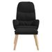 Chaise de relaxation avec tabouret Noir Tissu 5 - Photo n°3