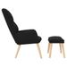 Chaise de relaxation avec tabouret Noir Tissu 5 - Photo n°4