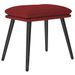 Chaise de relaxation avec tabouret Rouge bordeaux Tissu 2 - Photo n°5