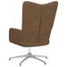 Chaise de relaxation avec tabouret Taupe Tissu 5 - Photo n°8