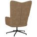 Chaise de relaxation avec tabouret Taupe Tissu 3 - Photo n°8
