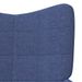 Chaise de relaxation et tabouret 62x68,5x96 cm Bleu Tissu 4 - Photo n°6