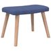 Chaise de relaxation et tabouret 62x68,5x96 cm Bleu Tissu 4 - Photo n°7