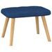 Chaise de relaxation et tabouret 62x68,5x96 cm Bleu Tissu - Photo n°7