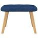 Chaise de relaxation et tabouret 62x68,5x96 cm Bleu Tissu - Photo n°8