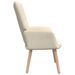 Chaise de relaxation et tabouret 62x68,5x96 cm Crème Tissu 3 - Photo n°4