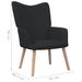 Chaise de relaxation et tabouret 62x68,5x96 cm Noir Tissu 3 - Photo n°11