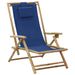 Chaise de relaxation inclinable Bleu marine Bambou et tissu - Photo n°1