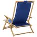 Chaise de relaxation inclinable Bleu marine Bambou et tissu - Photo n°5