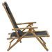 Chaise de relaxation inclinable Gris foncé Bambou et tissu - Photo n°3