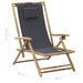 Chaise de relaxation inclinable Gris foncé Bambou et tissu - Photo n°8