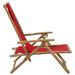 Chaise de relaxation inclinable Rouge Bambou et tissu - Photo n°3