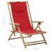Chaise de relaxation inclinable Rouge Bambou et tissu - Photo n°8