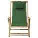 Chaise de relaxation inclinable Vert Bambou et tissu - Photo n°2