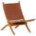 Chaise de relaxation pliable marron cuir véritable - Photo n°1