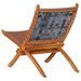 Chaise de relaxation pliable marron cuir véritable - Photo n°4