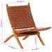 Chaise de relaxation pliable marron cuir véritable - Photo n°8