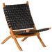 Chaise de relaxation pliable noir cuir véritable - Photo n°9