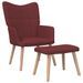 Chaise de relaxation tabouret 62x68,5x96cm Rouge bordeaux Tissu 3 - Photo n°1