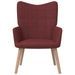 Chaise de relaxation tabouret 62x68,5x96cm Rouge bordeaux Tissu 3 - Photo n°3