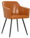 Chaise de salle à manger avec accoudoirs simili cuir marron Sary- Lot de 2 - Photo n°2