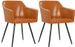 Chaise de salle à manger avec accoudoirs simili cuir marron Sary- Lot de 2 - Photo n°1