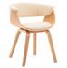 Chaise de salle à manger bois clair courbé et similicuir beige Kobaly - Photo n°1