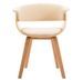 Chaise de salle à manger bois clair courbé et similicuir beige Kobaly - Photo n°2
