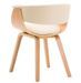 Chaise de salle à manger bois clair courbé et similicuir beige Kobaly - Photo n°3