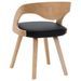 Chaise de salle à manger bois clair courbé et similicuir noir Kobaly- Lot de 4 - Photo n°6