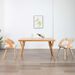 Chaise de salle à manger bois clair et simili cuir beige Canva - Lot de 2 - Photo n°3