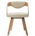 Chaise de salle à manger bois clair et simili cuir beige Canva - Lot de 4 - Photo n°2