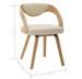 Chaise de salle à manger bois clair et simili cuir beige Canva - Lot de 4 - Photo n°7
