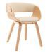 Chaise de salle à manger bois clair et simili cuir beige Onetop - Photo n°1