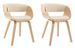 Chaise de salle à manger bois clair et simili cuir beige Onetop - Lot de 2 - Photo n°1