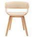 Chaise de salle à manger bois clair et simili cuir beige Onetop - Lot de 2 - Photo n°2