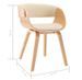 Chaise de salle à manger bois clair et simili cuir beige Onetop - Lot de 2 - Photo n°7