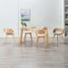 Chaise de salle à manger bois clair et simili cuir beige Onetop - Lot de 4 - Photo n°3