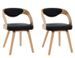 Chaise de salle à manger bois clair et simili cuir noir Canva - Lot de 2 - Photo n°1