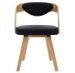 Chaise de salle à manger bois clair et simili cuir noir Canva - Lot de 2 - Photo n°2