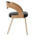 Chaise de salle à manger bois clair et simili cuir noir Canva - Lot de 2 - Photo n°4