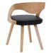 Chaise de salle à manger bois clair et simili cuir noir Canva - Lot de 2 - Photo n°5