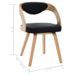 Chaise de salle à manger bois clair et simili cuir noir Canva - Lot de 2 - Photo n°7