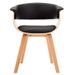 Chaise de salle à manger bois clair courbé et similicuir noir Kobaly - Photo n°2